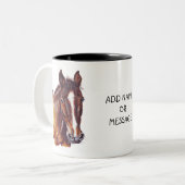 Tasse 2 Couleurs Horse portrait painting (Devant gauche)