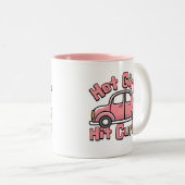 Tasse 2 Couleurs Hot Girls Frappe Curbs Rose Funny (Devant droit)