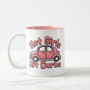 Tasse 2 Couleurs Hot Girls Frappe Curbs Rose Funny