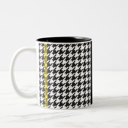 Tasse 2 Couleurs Houndstooth enveloppé dans la prudence (Gauche)