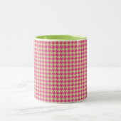 Tasse 2 Couleurs Houndstooth Hot Pink et Lemon Lime (Centre)