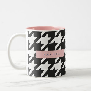 Tasse 2 Couleurs Houndstooth Noir et Blanc Personnalisé Classique