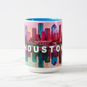 Tasse 2 Couleurs Houston Skyline Urban City Art