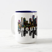 Tasse 2 Couleurs Houston, Texas en graffiti (Devant gauche)