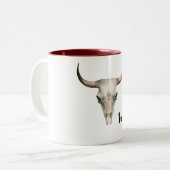 Tasse 2 Couleurs Howdy Cowboy Bullhorns (Devant gauche)
