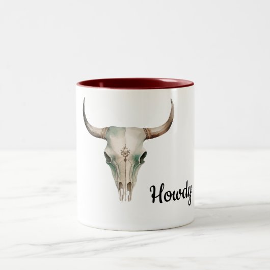 Tasse 2 Couleurs Howdy Cowboy Bullhorns (Centre)