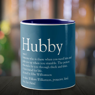 Tasse 2 Couleurs Hubby Mari Cool Définition Citation Bleu