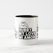 Tasse 2 Couleurs Hubby Modern Honeymoon White Script Black (Centre)