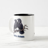 Tasse 2 Couleurs Huginn et Muninn Mug, Ravens d'Odin (Devant gauche)