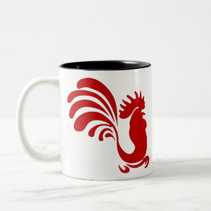 Tasse 2 Couleurs Huile de coq Hen ferme animal Silhouette Vintage