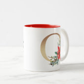 Tasse 2 Couleurs Huile d'or O Monogram Pine & Berry Christmas (Devant droit)