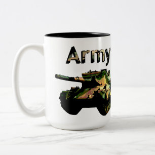 Tasse 2 Couleurs Huile vintage de réservoir de l'armée peinte,