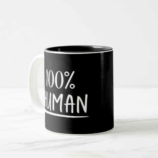 Tasse 2 Couleurs Humanité 100% humain (Devant gauche)