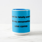 Tasse 2 Couleurs Humour Bleu CAFÉ (Centre)