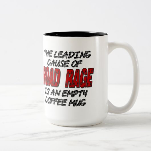 Tasse 2 Couleurs Humour de café Road Rage (Droit)