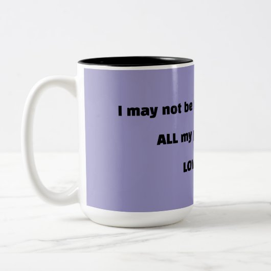 Tasse 2 Couleurs Humour de CAFÉ violet (Gauche)