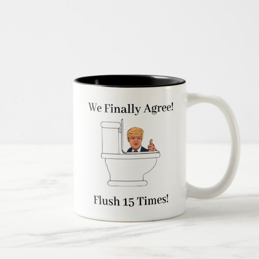 Tasse 2 Couleurs humour de chasse d'eau anti-Trump (Droit)