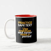 Tasse 2 Couleurs Humour de grammaire amusant Pratique d'utilisation (Gauche)