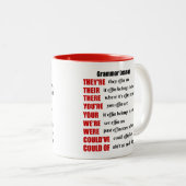 Tasse 2 Couleurs Humour de leçon de grammaire ils sont leurs là (Devant droit)