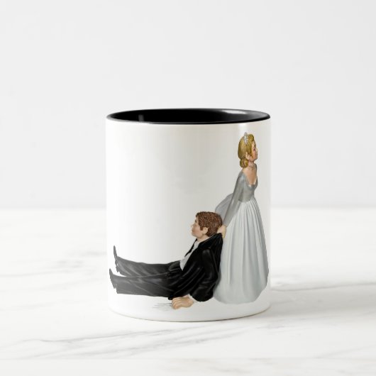 Tasse 2 Couleurs humour de mariage (Centre)