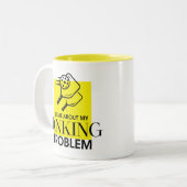 Tasse 2 Couleurs Humour de Pickleball, Posez-moi des questions sur  (Devant gauche)