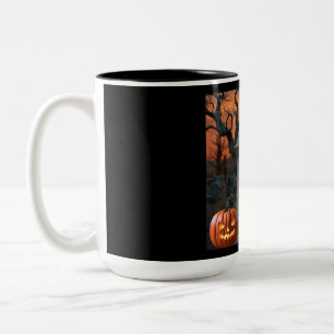 Tasse 2 Couleurs Humour de pierre gravée d'Halloween ""Dwayne D Tub