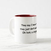 Tasse 2 Couleurs Humour de poulet de TDAH (Devant gauche)