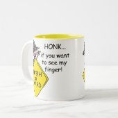 Tasse 2 Couleurs Humour de rage de route (Devant gauche)