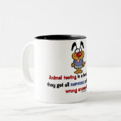 Tasse 2 Couleurs Humour de test animal (Devant gauche)