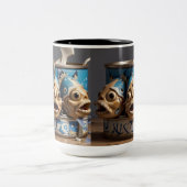 Tasse 2 Couleurs Humour de tête de poisson (Centre)