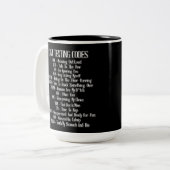 Tasse 2 Couleurs Humour des codes textos de chats (Devant gauche)