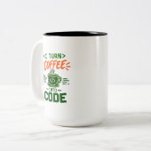 Tasse 2 Couleurs Humour Informatique Programmeur Je Transforme Le C (Devant gauche)
