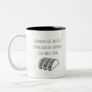 Tasse 2 Couleurs Humour politique Typographie joueuse Tacos moderne