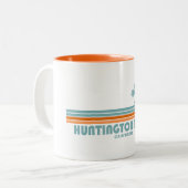 Tasse 2 Couleurs Huntington Beach California Sun Palm Trees (Devant gauche)