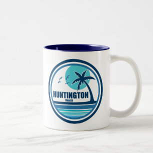 Tasse 2 Couleurs Huntington Beach Caroline du Sud Palm Tree Birds