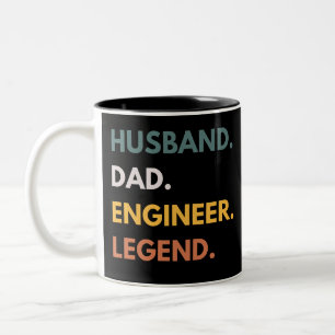 Tasse 2 Couleurs Husband Papa Ingénieur Légende Ingénierie drôle