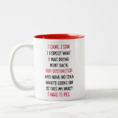 Tasse 2 Couleurs I came I saw I Forgot Funny (Gauche)