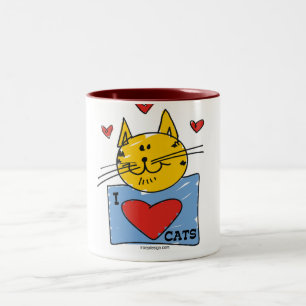 Tasse 2 Couleurs I chats de coeur