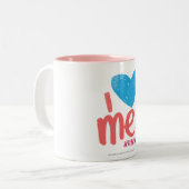 Tasse 2 Couleurs I coeur j'Aqua/rose (Devant gauche)