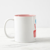 Tasse 2 Couleurs I coeur j'Aqua/rose (Gauche)