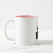 Tasse 2 Couleurs I coeur je rose (Gauche)