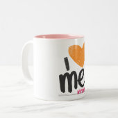 Tasse 2 Couleurs I coeur j'orange (Devant gauche)