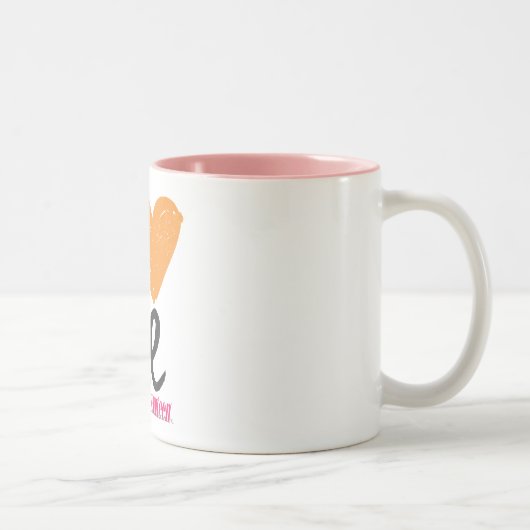 Tasse 2 Couleurs I coeur j'orange (Droit)