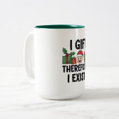 Tasse 2 Couleurs I Gift Therefore I Exist Christmas (Devant gauche)