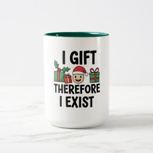 Tasse 2 Couleurs I Gift Therefore I Exist Christmas (Centre)