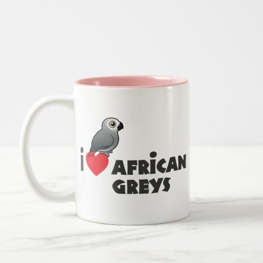 Tasse 2 Couleurs I gris africains de coeur (Gauche)