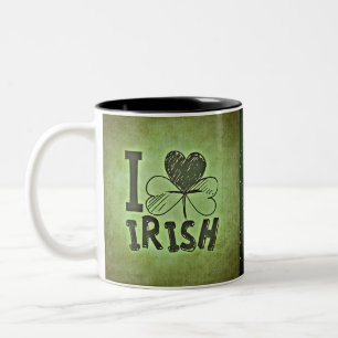 Tasse 2 Couleurs I Heart Irish Shamrock St. Patrick's Day