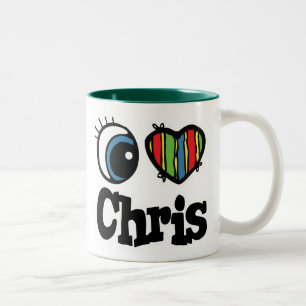 Tasse 2 Couleurs I Heart (Love) Chris