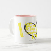 Tasse 2 Couleurs I jaune de graffiti de coeur (Devant gauche)