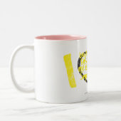 Tasse 2 Couleurs I jaune de graffiti de coeur (Gauche)